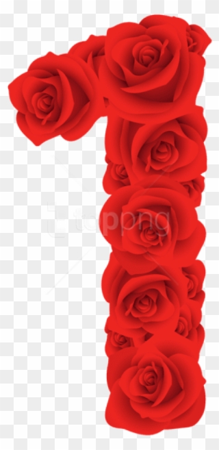 Free Png Download Red Roses Number One Clipart Png - Number One With Roses Transparent Png