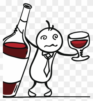 Red Wine Drawing - Drunk Man Drinking Red Wine Clipart
