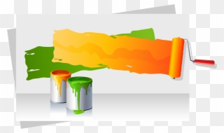 Color Bucket Paint Vector Painting Roller Clipart - Paint Vector - Png Download