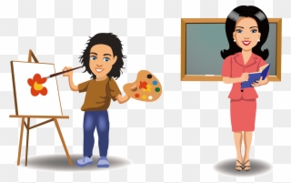 Cartoon Excellent Staff Transprent Png Free Download - Cartoon Person Painting Clipart