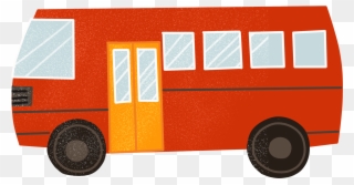 Cartoon Flat Simple Bus Png And Psd - Model Car Clipart