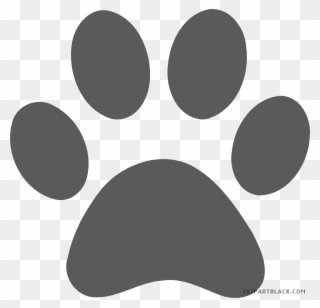 Grayscale Paw Print Animal Free Black White Clipart - Grey Paw Print Clip Art - Png Download