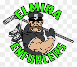 Call Us At 734-puck Or Go Online Https - Elmira Enforcers Logo Clipart