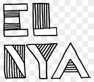 Hand Drawn Letter E L N Y A Logo - Line Art Clipart