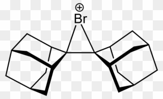 Biadamantylidene Bromonium Ion From Xtal 1994 2d Skeletal - Line Art Clipart