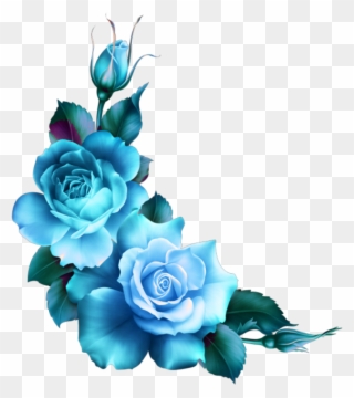 Mq Blue Roses Flowers Flower Rose Border Borders - Blue Roses Border Png Clipart