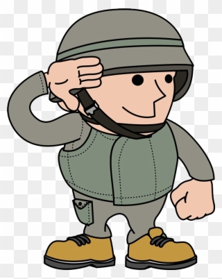 Salute Royalty Free Military Clip Art The - Cartoon Army Soldier - Png Download