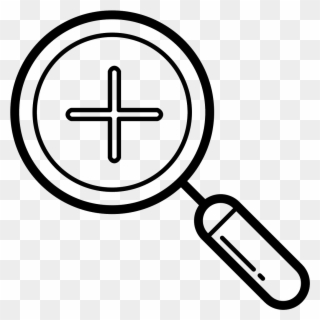The Icon Is A Magnifying Class With A Cross, Or Plus - Circle Clipart