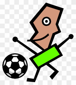 Vector Illustration Of Modern Art Kid Plays Soccer - Youth Soccer Club Logo Clipart