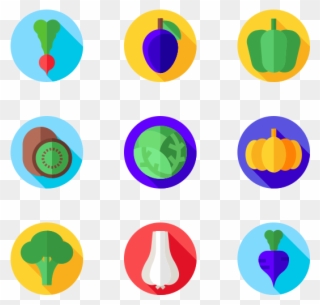 Fruits And Vegetables - Circle Clipart