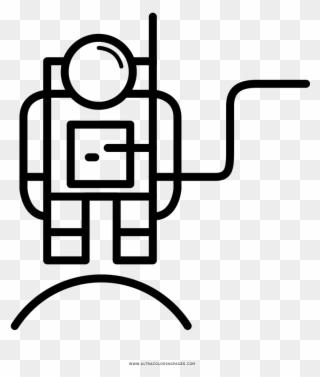 Spaceman Coloring Page Clipart