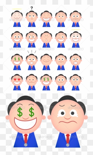 Funny Businessman Set Clipart