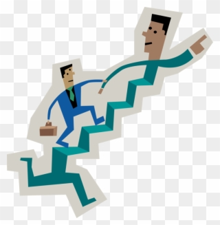 Vector Illustration Of Businessman Running Up Stairs - Clip Art Servant Leader - Png Download