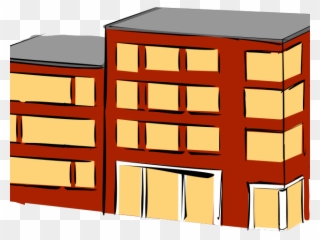 Building Clipart Big Building - Cartoon Block Of Flats - Png Download