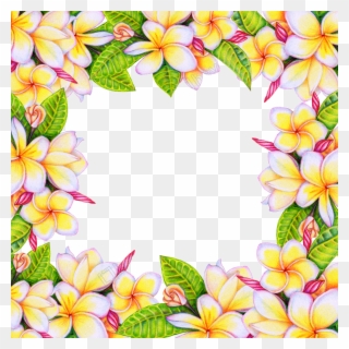 Flower Background Png - Marco De Hojas De Colores Clipart