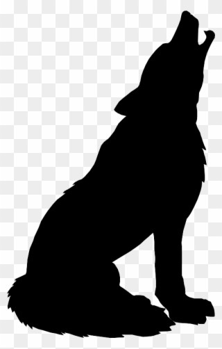 Clipart Of Hundred, Wolf And Petersburg - Black Wolf Howling Drawing - Png Download