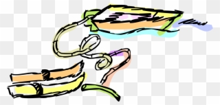 Vector Illustration Of Tow Line And Water Skis With Clipart