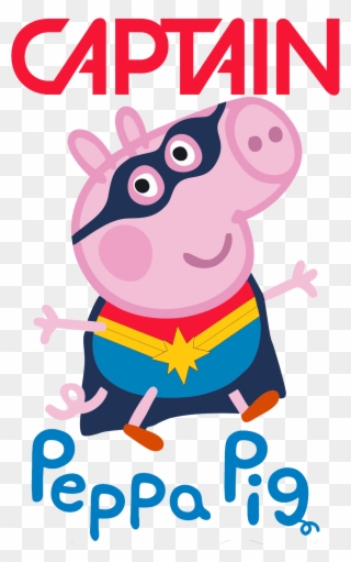 Captain Marvel X Peppa Pig - Free Peppa Pig Color Pages Clipart