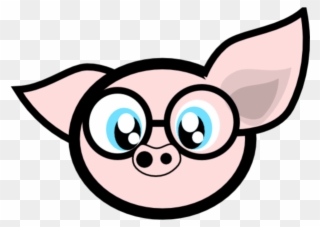 #mq #pink #pig #glasses #head - Cartoon Pig With Glasses Clipart