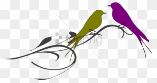 Free Png This Freedesign Of Love Birds On A Branch - Gambar Animasi Burung Kenari Clipart