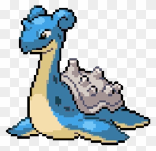 #pokemon #lapras #blue #dragon #cute #sprite #pixel - Pokemon Pixel Art Lapras Clipart