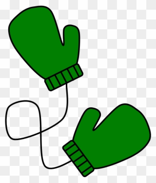 Mittens, Connected, Green, Png Clipart