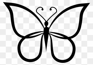Butterfly Shape Outline Top View Comments - Butterfly Outline Shapes Clipart