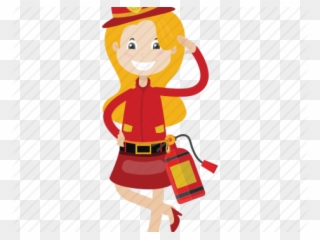 Firefighter Clipart Rescuer - Cartoon Firefighter - Png Download