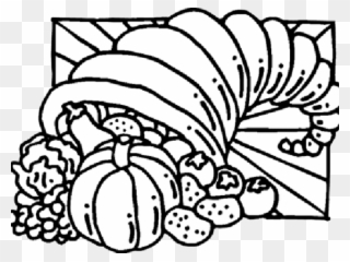 Cornucopia Clipart Bountiful - Thanksgiving Coloring Pages For Kids - Png Download