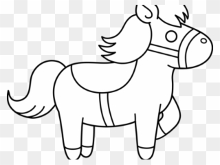 Pony Clipart Outline - Cartoon Simple Unicorn Drawing Easy - Png Download