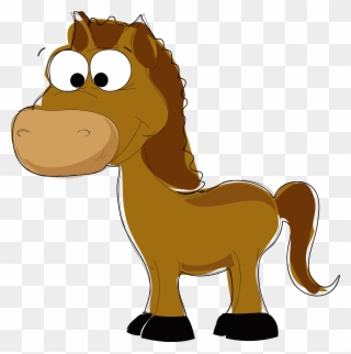 Drawn Pony Brown Horse - Caballo Animado En Png Clipart