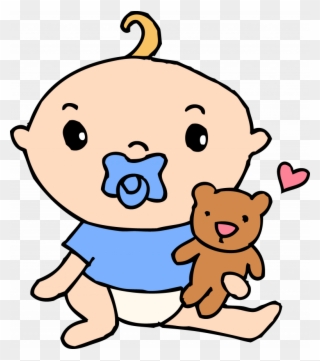 Download Baby Clipart Boy - Baby With Pacifier Clipart - Png Download