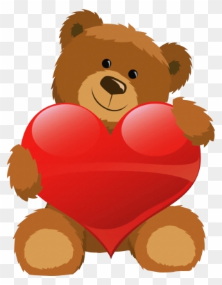 Clipart Of Bear, Heart And Teddy - Love You Honey Cartoon - Png Download