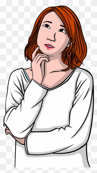 Woman Thought Girl Clip Art - Thinking Girl Clip Art - Png Download