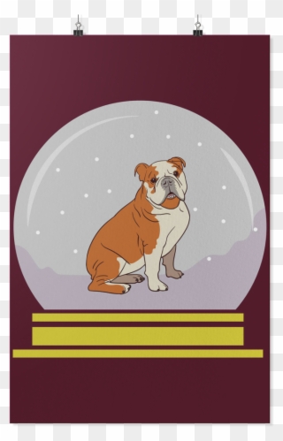 Snowglobe Wall Poster, Bulldog Gifts For Dog Lovers - French Bulldog Clipart