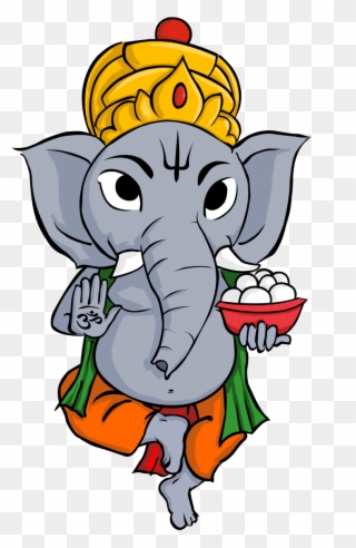 An Illustration Of The Hindu God Ganesha - Indian Elephant Clipart