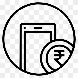 Mobile Money Currency Coin Indian Rupee Payment Svg - Rupee In Mobile Png Clipart