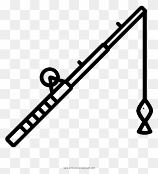 Fishing Rod Coloring Page Clipart