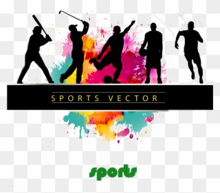 Silhouette Poster Dynamic Sports Figures Sport Clipart - Indian National Sports Day - Png Download