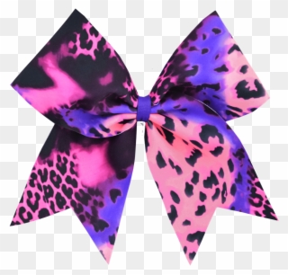 Neon Leopard I Love Cheer® Hair Bow - Butterfly Clipart