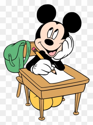 Back To School Clip Art - Mickey Mouse Reading Book - Png Download