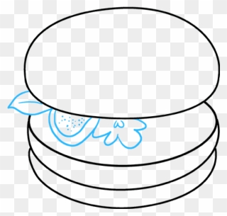 How To Draw Burger - Draw A Burger Step By Step Clipart