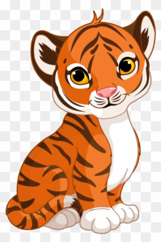 Tigre Dessin Png - Cute Cartoon Tiger Cub Clipart