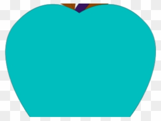 Apple Clipart Teal - Heart - Png Download
