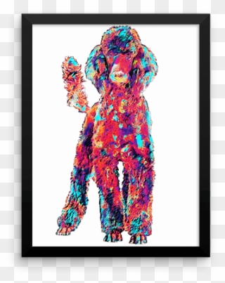 Poodle Colorful Painting Framed Poster - Illustration Clipart