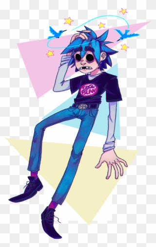 A 2d Because I've Been Listening To A Ton Of Gorillaz - Illustration Clipart