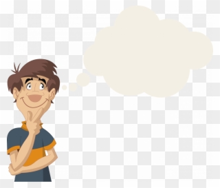 Large Size Of Cartoon Characters With Curly Hair As - Boy Thinking Cartoon Png Transparent Clipart