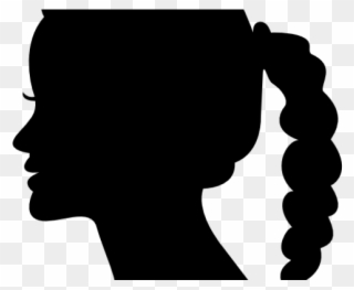 Dark Hair Clipart Side Profile Woman - Side View Face Silhouette - Png Download