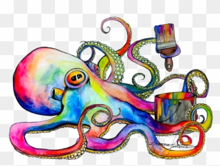 For The Love Of Octopuses By Jadasartvision - Psychedelic Clipart