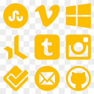 Social Media Icon In Style Simple Yellow - Transparent Yellow Social Media Icons Clipart